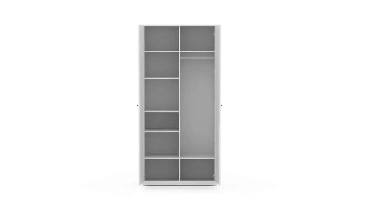 Шкаф двухдверный с зеркалом Neva, цвет: Белый премиум фото - 3 - большое изображение