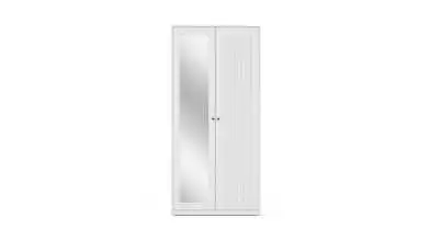 Шкаф двухдверный с зеркалом Neva, цвет: Белый премиум фото - 2 - превью