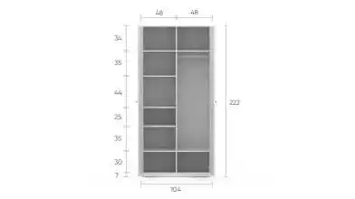 Шкаф двухдверный с зеркалом Neva, цвет: Белый премиум фото - 4 - превью